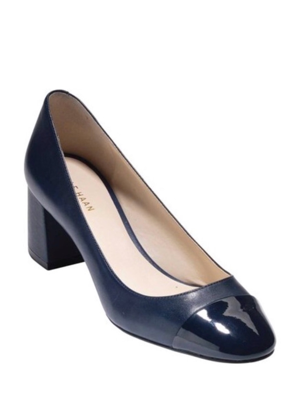 Cole Haann Dawna Navy Blue Block Heel